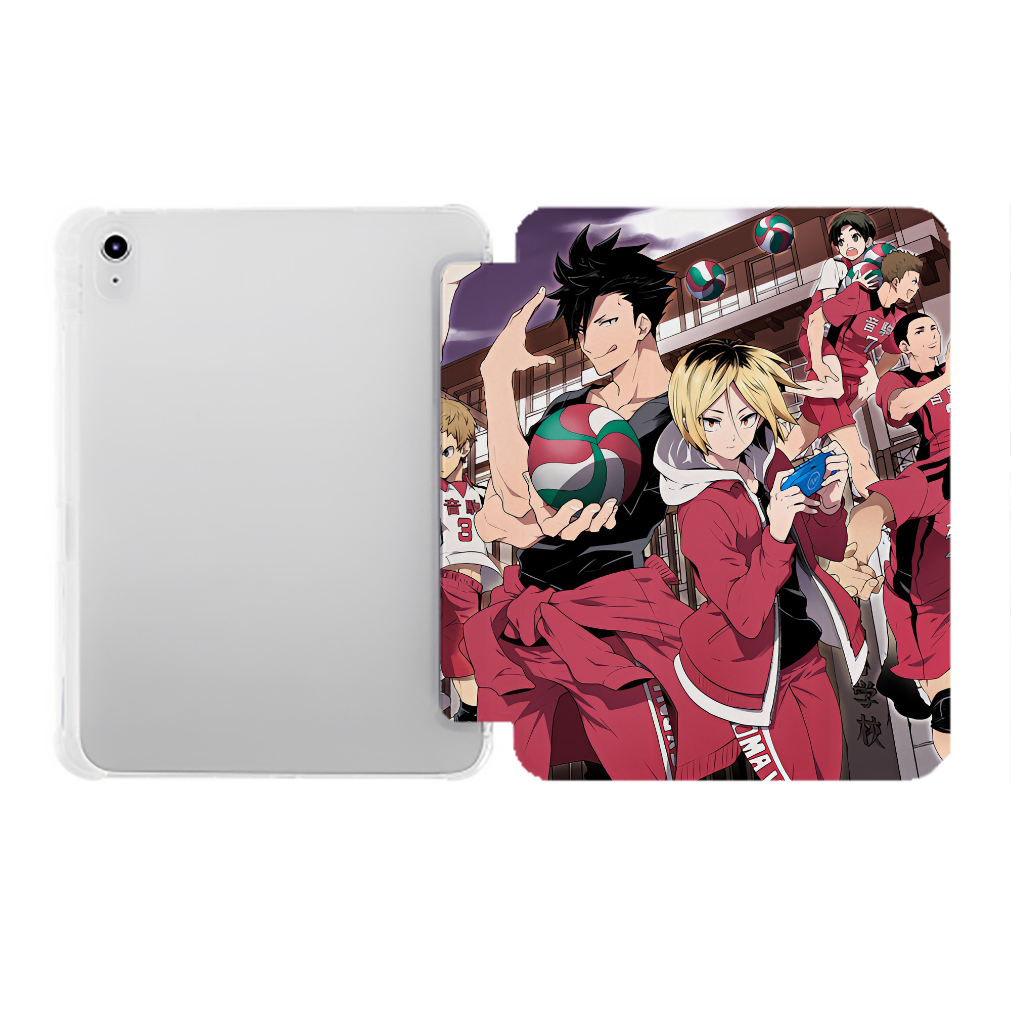 （画像用） ハイキュー!! Haikyu!! IPad ケース ペン収納付き 三つ折りスタンド PUレザー×シリコン 対応機種9.5/10.5/10.9インチ